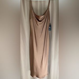 Express Satin Cowl Neck Midi Slip Dress